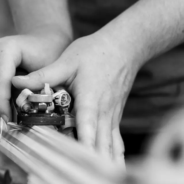 Hand plane on wood
