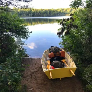 Hands On Deck wheelbarrow boat at the water